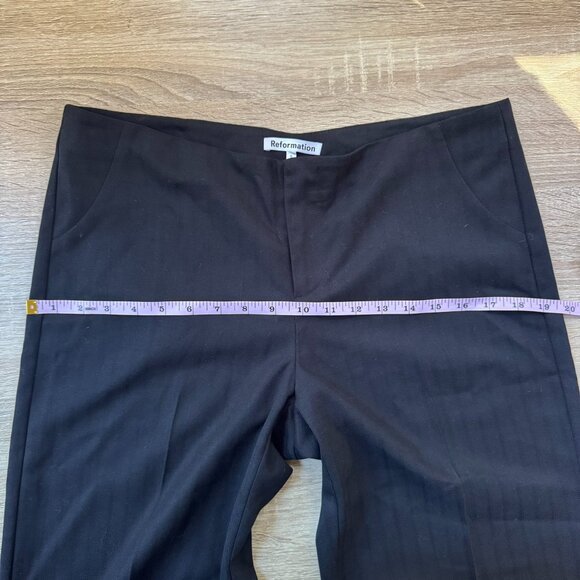 Reformation Vida Low Rise Pants Black Stripe 6 - Picture 7 of 11